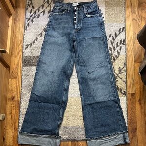 Agolde Dark Blue Wide Leg Dame Jeans